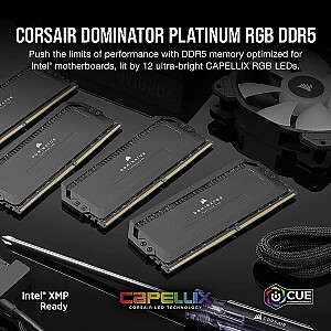 Corsair 64GB DDR5-6200 atminties rinkinys (juodas, CMT64GX5M4B6200C32, Dominator Platinum RGB, XMP)