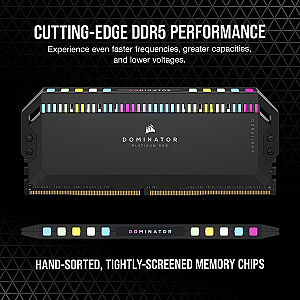Corsair 64GB DDR5-6600 atminties rinkinys (juodas, CMT64GX5M4B6600C32, Dominator Platinum RGB, XMP)