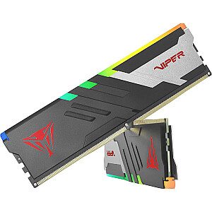 Patriot 32GB DDR5-7000 rinkinys, atmintis (juoda, PVVR532G700C32K, Viper Venom RGB, XMP)