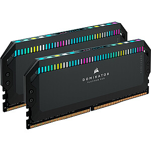 Corsair DDR5 – 64GB – 6800 – CL – 40 (2x 32GB), dvigubas komplektas, RAM (juoda, CMT64GX5M2B6800C40, Dominator Platinum RGB, INTEL XMP)