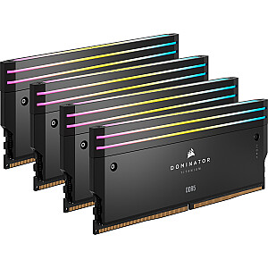 Corsair DDR5 – 96 GB – 6000 – CL – 30 (4x 24 GB) keturių branduolių rinkinys, RAM (juoda, CMP96GX5M4B6000C30, Dominator Titanium, INTEL XMP)