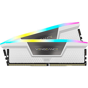 Corsair DDR5 — 32 ГБ — 6400 — CL — 32 (2x 16 ГБ), двойной комплект, ОЗУ (белый, CMH32GX5M2B6400C32W, Vengeance RGB, INTEL XMP)