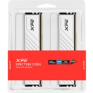 ADATA DDR4 — 16 ГБ — 3600 — CL — 18 (2x 8 ГБ), двойной комплект, ОЗУ (белый, AX4U36008G18I-DTHD35G, XPG Spectrix D35G, INTEL XMP)