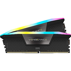 Corsair DDR5 – 96GB – 6400 – CL – 32 (2x 48GB), dvigubas komplektas, RAM (juoda, CMH96GX5M2B6400C32, Vengeance RGB, INTEL XMP)
