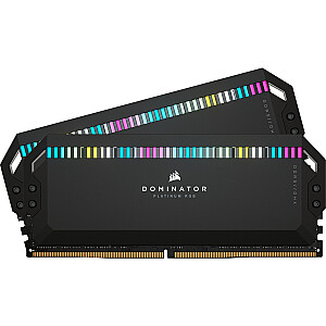 Corsair DDR5 – 64GB – 6000 – CL – 30 (2x 32GB), dvigubas komplektas, RAM (juoda, CMT64GX5M2B6000C30, Dominator Platinum RGB, INTEL XMP)
