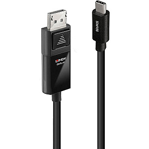 Кабель-переходник Lindy USB 8K60, разъем USB-C > разъем DisplayPort (черный, 3 метра, + HDR)