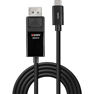 Lindy USB 8K60 USB-C į DisplayPort laidas (juodas, 3 metrai, + HDR)