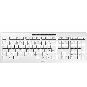 CHERRY STREAM KEYBOARD, клавиатура (белая/серая, американо-английская раскладка, с символом ЕВРО)