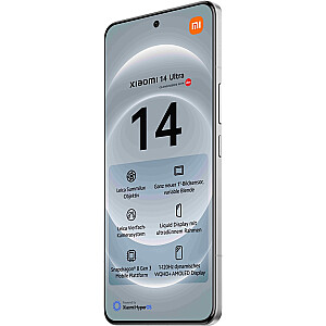 Xiaomi 14 Ultra 6,73 colio, dvi SIM kortelės, 5G, USB Type-C, 16 GB, 512 GB, 5000 mAh, balta