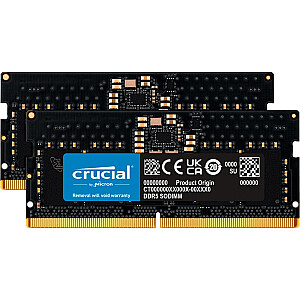 Crucial DDR5 — 16 ГБ — 5600 — CL — 46 (2x 8 ГБ), двойной комплект, ОЗУ (черный, CT2K8G56C46S5)