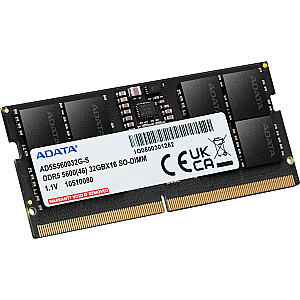 ADATA DDR5 – 32GB – 5600 – CL – 46 – Viena RAM (juoda, AD5S560032G-S, „Premier Tray“)