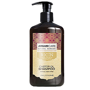 ARGANICARE Ricinos aliejaus šampūnas Plaukų augimą skatinantis plaukų šampūnas, 400ml
