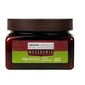ARGANICARE Macadamia Hair Masque drėkinamoji ir atkuriamoji kaukė sausiems plaukams 350ml