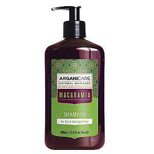 ARGANICARE Macadamia šampūnas-šampūnas su makadamijos aliejumi sausiems ir pažeistiems plaukams 100ml