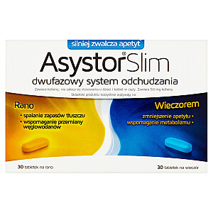 ASYSTOR SLIM Двухфазная система снижения веса, биологически активная добавка, 60 таблеток
