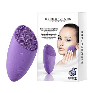 DERMOFUTURE Sonic Facial Cleansing Brush, мини-звуковая щеточка для чистки лица, фиолетовая