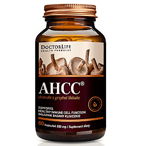 DOCTOR LIFE AHCC šitakių grybienos ekstraktas 630 mg maisto papildas 60 kapsulių