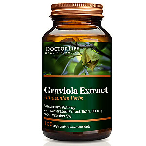 DOCTOR LIFE Graviola ekstraktas Graviola ekstraktas 4500 mg maisto papildas 90 kapsulių