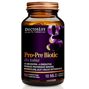 DOCTOR LIFE Probio Flora Moteriškas maisto papildas, atkuriantis sveiką žarnyno ir intymios zonos mikroflorą 60 kapsulių