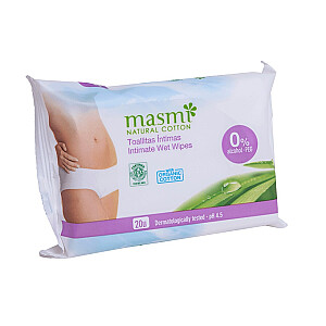 Drėgnos servetėlės MASMI Natural Cotton intymiai higienai 20 vnt.