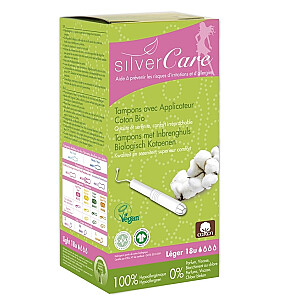 Тампоны MASMI Silver Care Organic из натурального хлопка с легким аппликатором 18 шт.