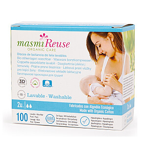 Многоразовые прокладки для груди MASMI Reuse Organic Care из натурального хлопка, 2 шт.