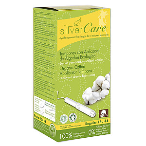 Тампоны MASMI Silver Care из органического хлопка с аппликатором Regular 16 шт.