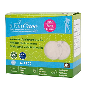 Многоразовые прокладки для груди MASMI Silver Care из натурального хлопка, 2 шт.