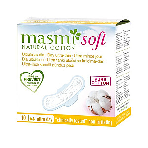 MASMI Soft Day Ultra-Thin Pads ультратонкие дневные прокладки с крылышками из натурального хлопка 10 шт.