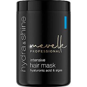 MEVELLE PROFESSIONAL Интенсивная маска для волос Hydra & Shine для тусклых, грубых, склонных к вьющимся волосам с гиалуроновой кислотой и водорослями 900 мл