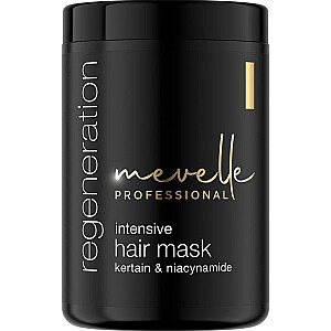 MEVELLE PROFESSIONAL Регенерирующая интенсивная маска для волос для поврежденных, ломких и тусклых волос с кератином и ниацинамидом 900мл