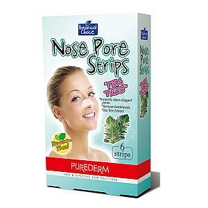 PUREDERM Nose Pore Strips Очищающие полоски для носа «Чайное дерево» 6 шт.