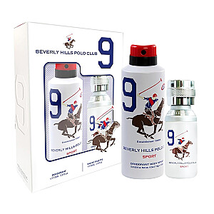 SET BEVERLY HILLS POLO CLUB Man Sport Nine EDT purškiklis 100 ml + DEO purškiklis 175 ml