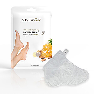 SUNEWMED Nourishing Foot Cream Mask drėkinamoji pėdų kaukė kojinių pavidalu su migdolais ir bičių pieneliu