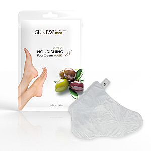 SUNEWMED Nourishing Foot Cream Mask Atjauninanti ir regeneruojanti pėdų kaukė kojinių pavidalu su alyvuogių aliejumi