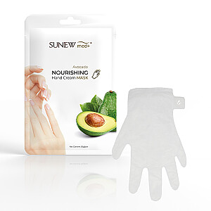 SUNEWMED Nourishing Hand Cream Mask – tai intensyviai drėkinanti ir maitinanti rankų kaukė avokado pirštinių pavidalu. 