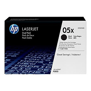 Картридж HP № 05X HP05X Двойная упаковка HP 05X, черный, черный (CE505XD)
