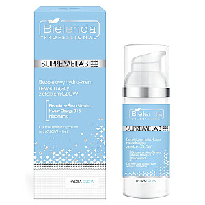 BIELENDA PROFESSIONAL SupremeLab Hydra Glow be aliejaus drėkinamasis hidrokremas su švytėjimo efektu 50ml