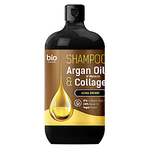 BIO NATURELL Shampoo Ultra Energy Šampūnas plaukams su argano aliejumi ir kolagenu, 946 ml