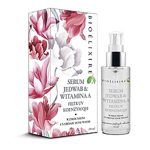 BIOELIXIRE Serum Silk & Vitamin A, stiprinantis plaukų serumas, praturtintas UV filtru ir kofermentu Q10, 50 ml
