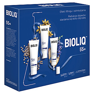 BIOLIQ 55+ intensyvaus liftingo kremo rinkinys paakių, lūpų, kaklo ir dekoltė odai 30ml + dieninis kremas 50ml + naktinis kremas 50ml