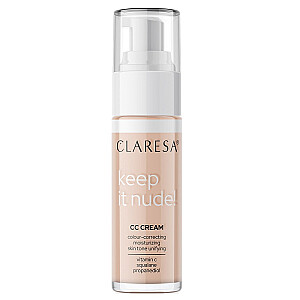 CLARESA Keep In Nude CC kremas suvienodins odos atspalvį 102 Šiltas vidutinis 33g