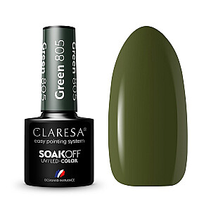 CLARESA Soak Off UV/LED Зеленый гибридный лак 805 5г