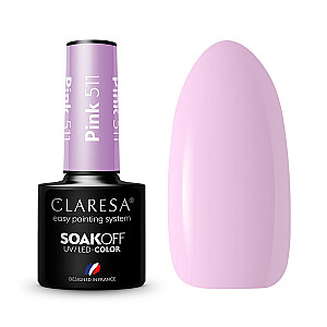 CLARESA Soak Off UV/LED Pink hibridinis lakas 511 5g