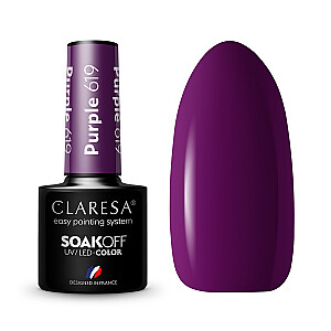 CLARESA Soak Off UV/LED Гибридный лак фиолетового цвета 619 5г