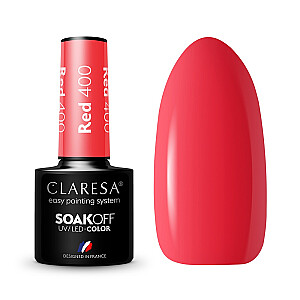 CLARESA Soak Off UV/LED Red hibridinis lakas 400 5g