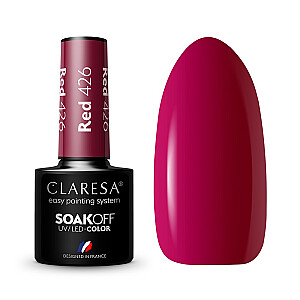 CLARESA Soak Off UV/LED Красный гибридный лак 426 5г