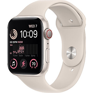 Apple Watch SE MNPH3EL/A 40 мм, GPS (спутниковый), Retina LTPO OLED, сенсорный экран, пульсометр, водонепроницаемость, Bluetooth, Wi-Fi, Starlight, Starlight, eSIM