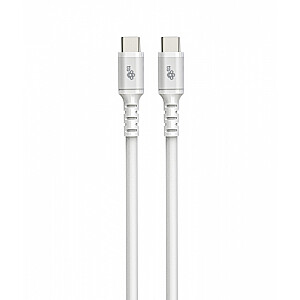 USB-C - USB-C laidas 2m, baltas silikonas