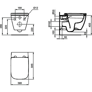 Подвесной унитаз Ideal Standard i.life B RimLS+